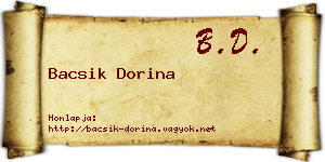 Bacsik Dorina névjegykártya