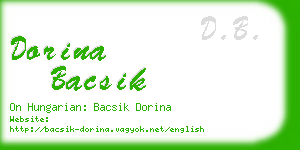 dorina bacsik business card